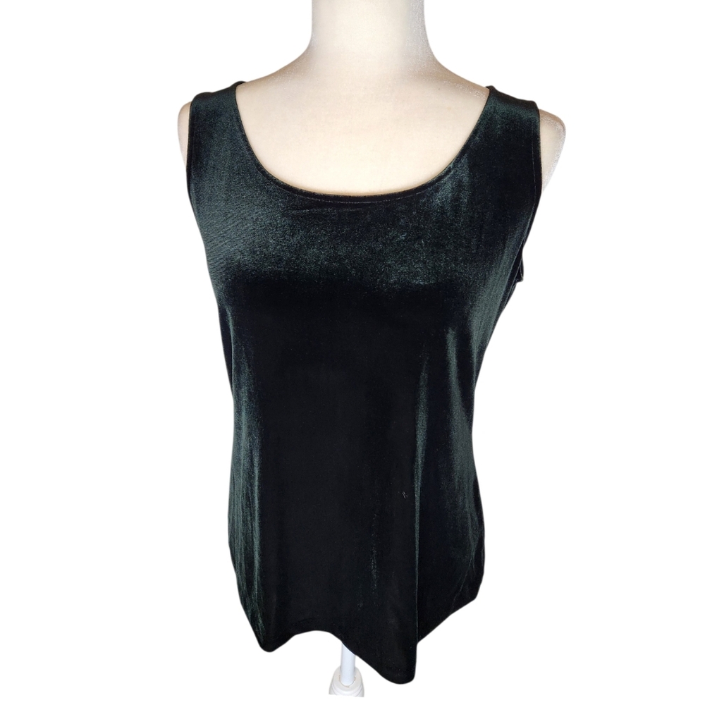 Talbots Black  Velvet Scoop Neck Tank whimsical,  gothic Or Dress